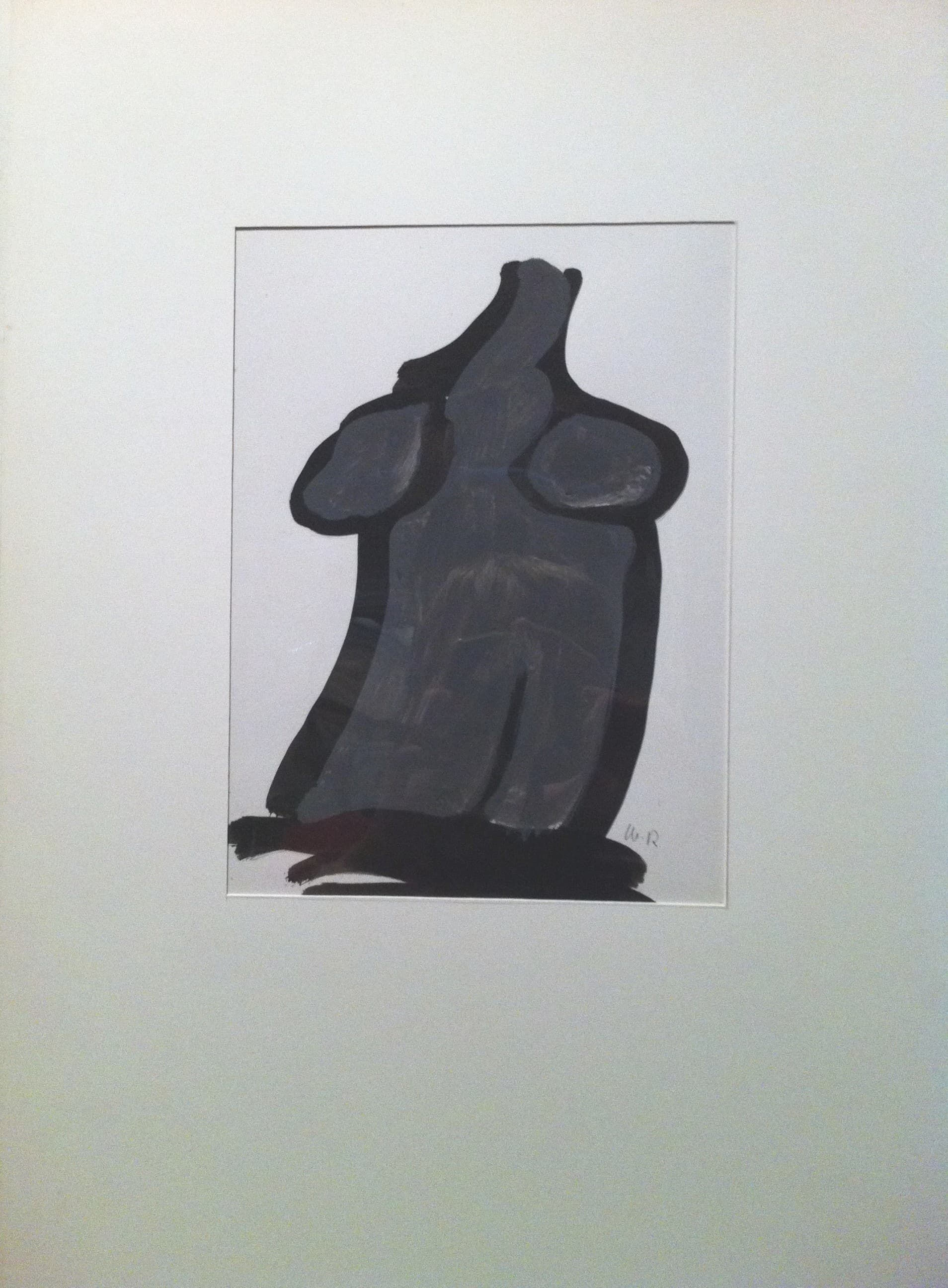 GOUACHE EGLISE-FEMME 1977