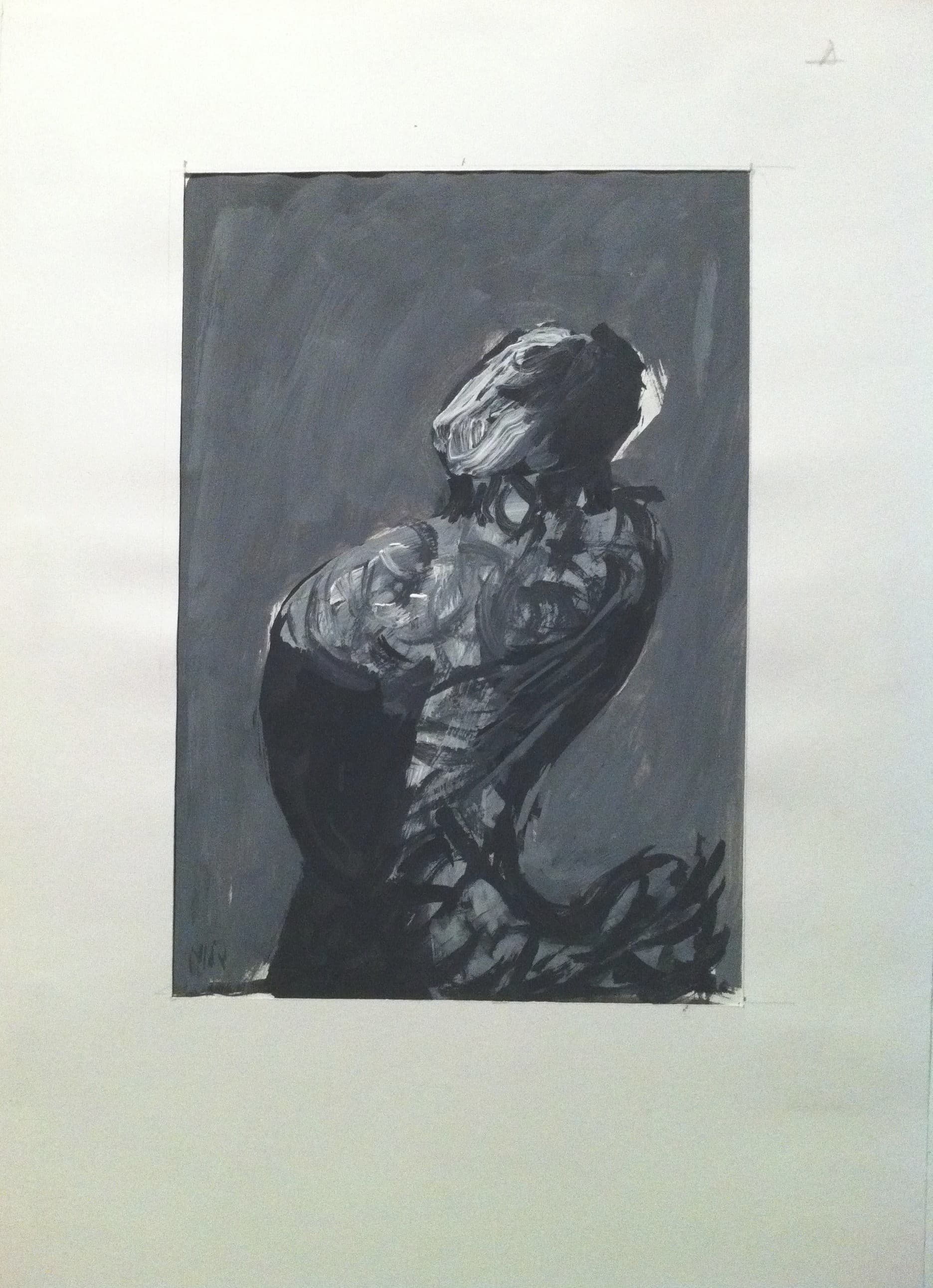 GOUACHE LA FEMME-COQ 1978