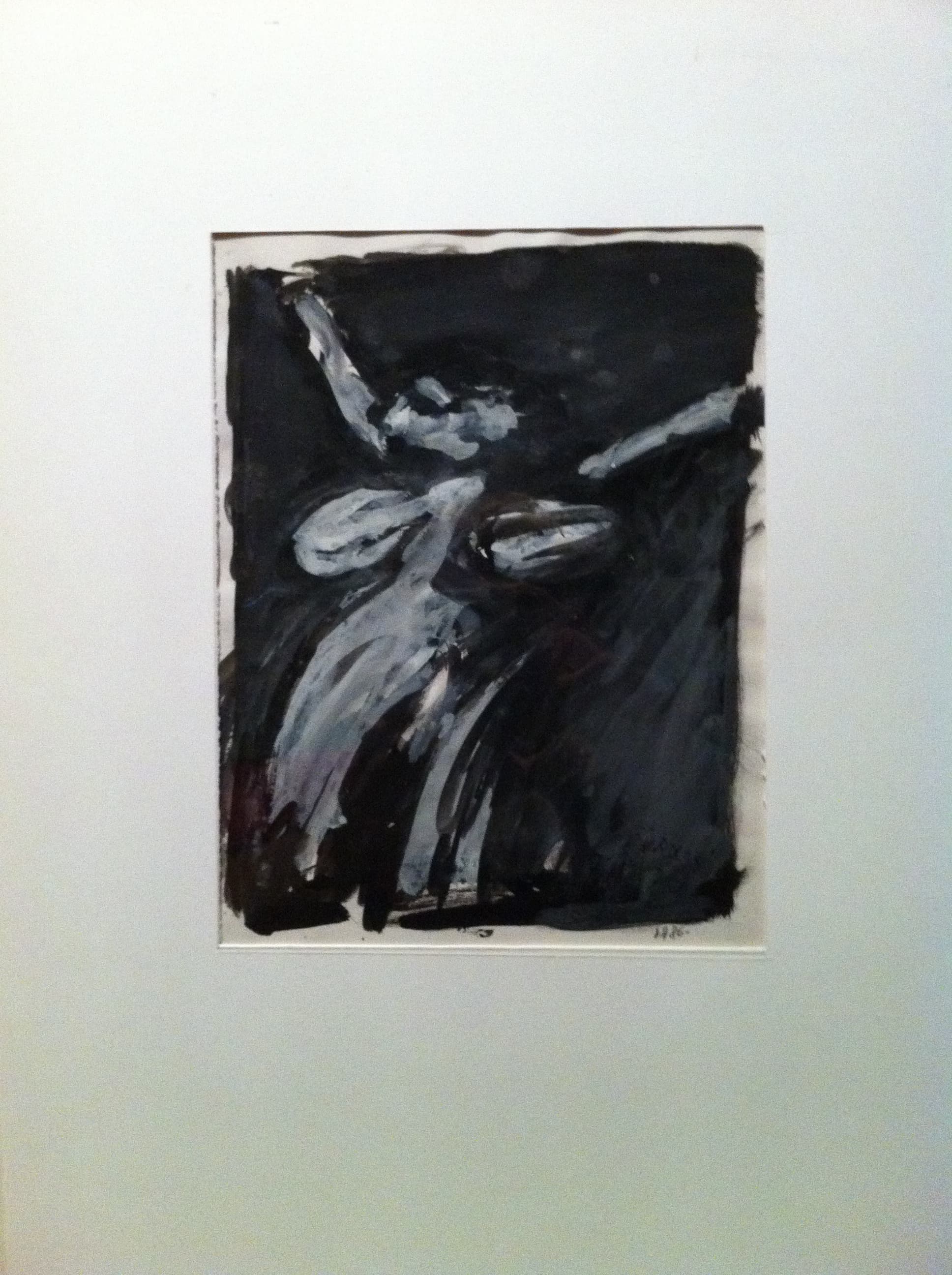 GOUACHE NU CRUCIFIE 1986