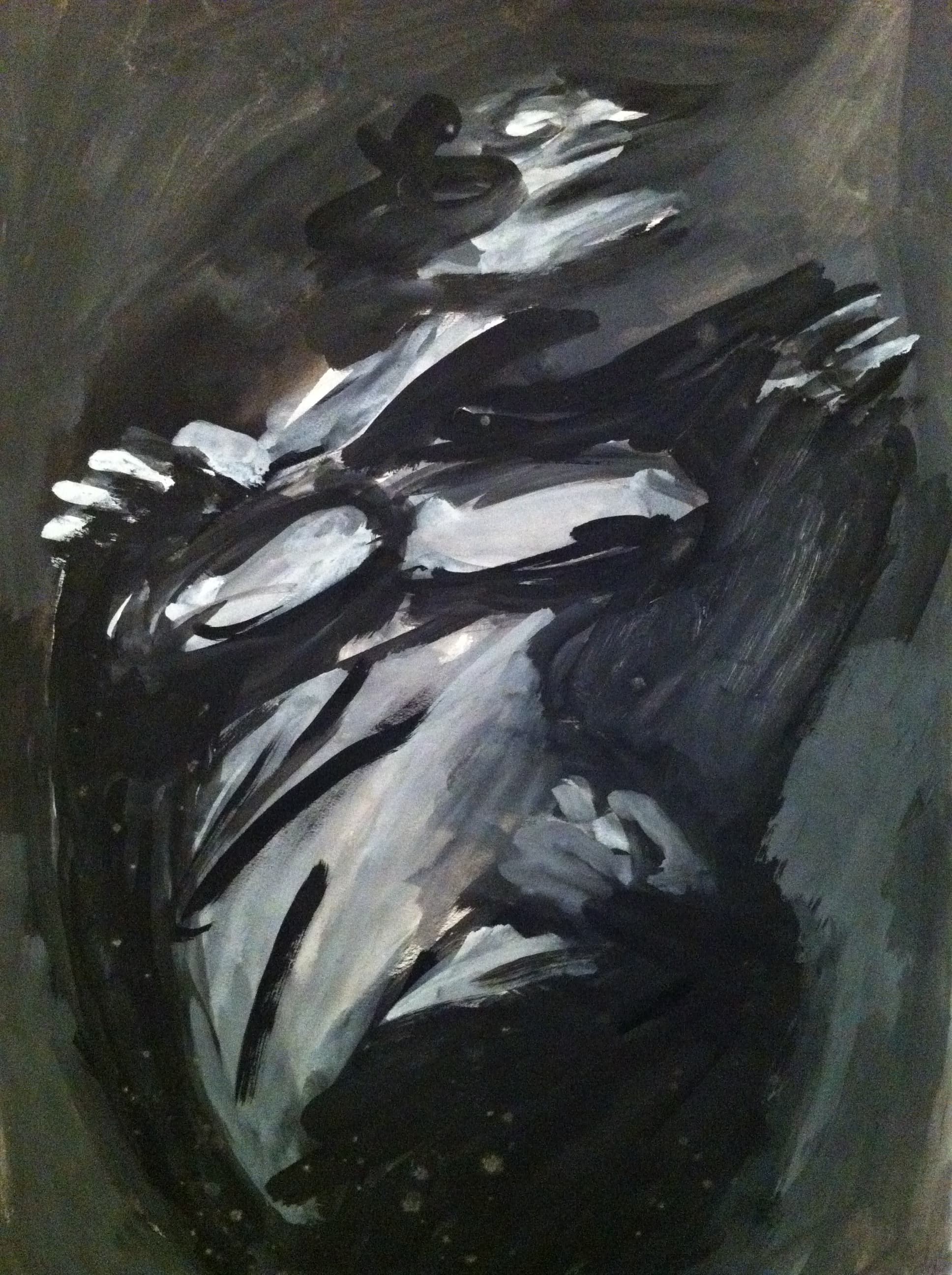 GOUACHE ANGE NOIR 1988