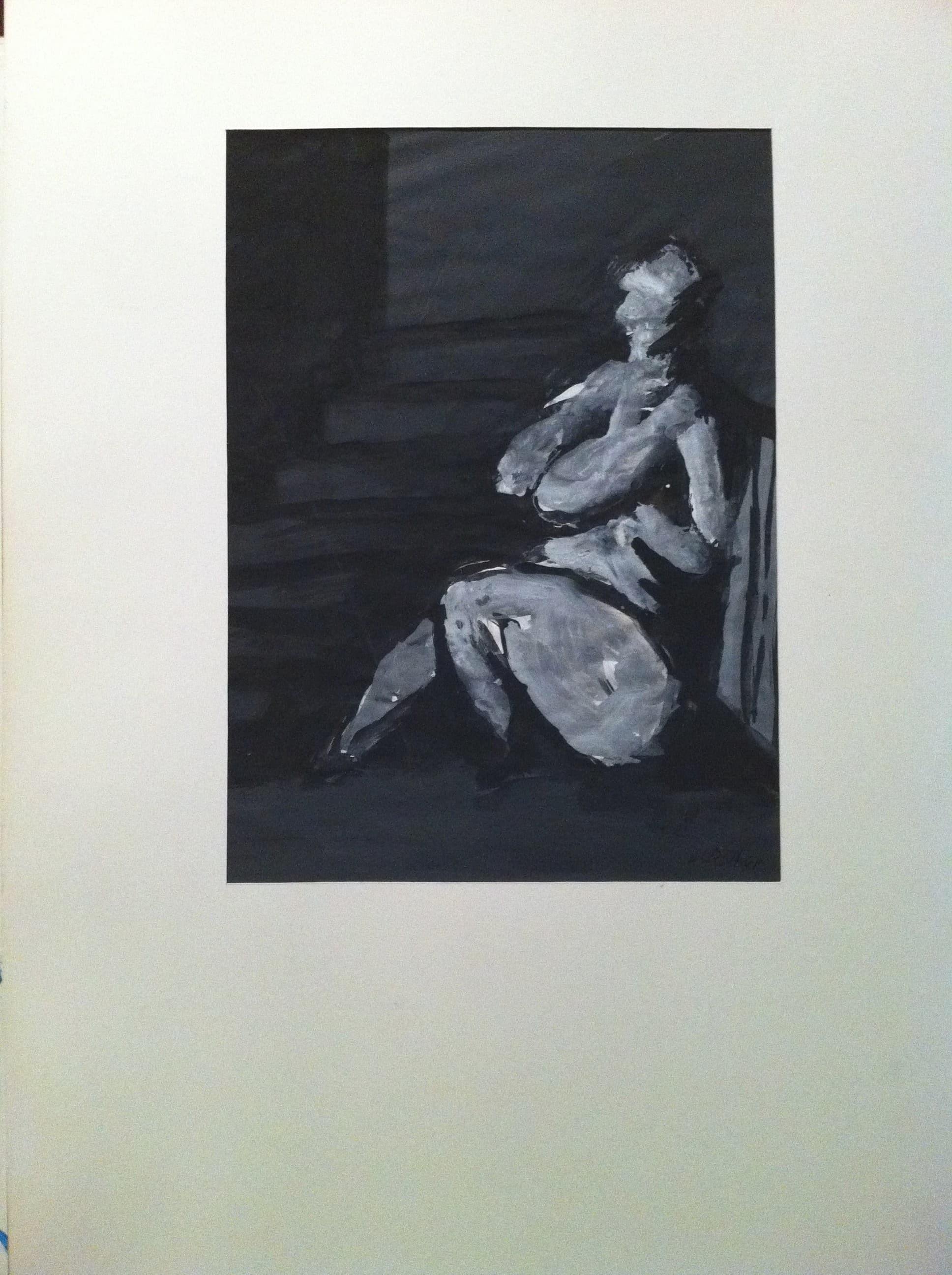 GOUACHE L ESCALIER 1980